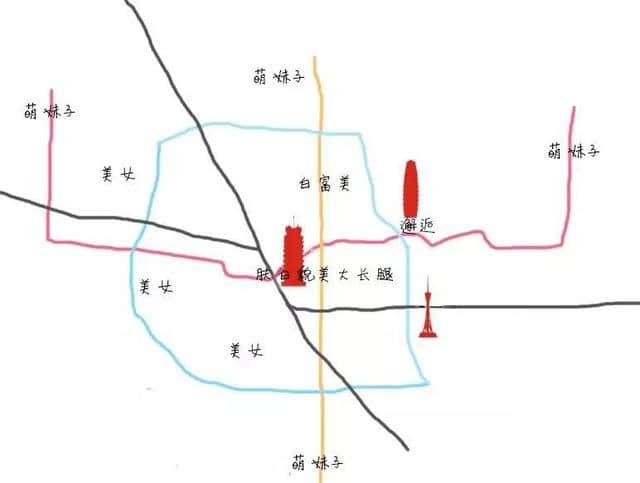 吃货眼里的郑州地图，太逗了！