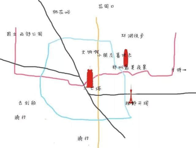 吃货眼里的郑州地图，太逗了！