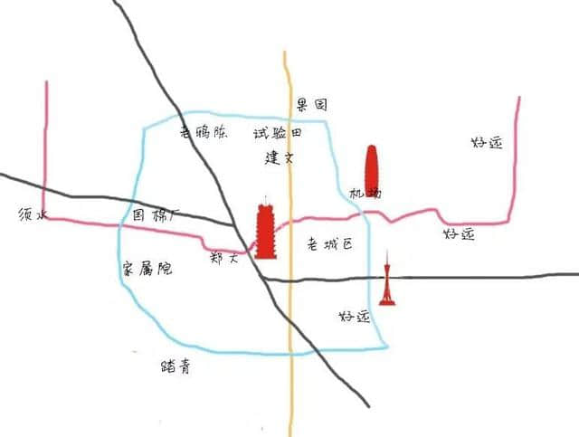 吃货眼里的郑州地图，太逗了！