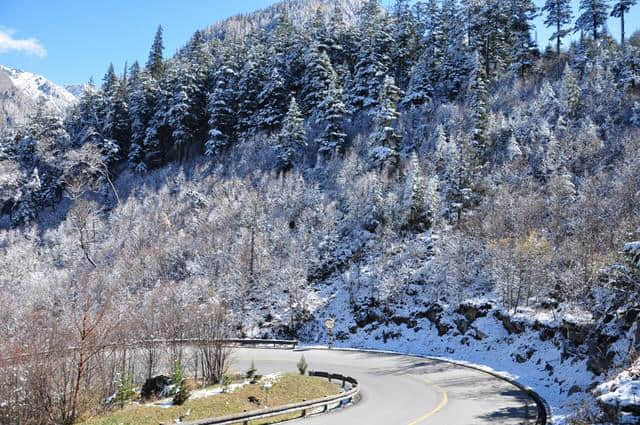 最美冬季雪景 九寨沟，当秋与冬雪共景