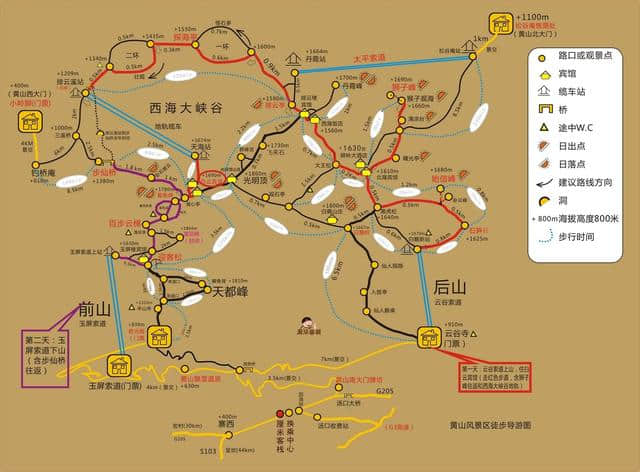 黄山归来不看岳，黄山三日游旅行计划，2日徒步旅游线路（附图）