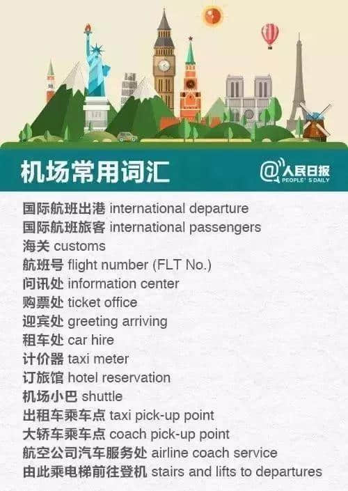 有空背背130个旅游英语单词，出国旅游不用愁！