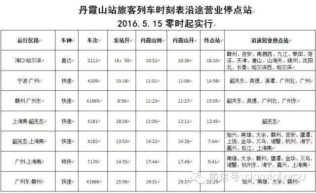 “丹霞山火车站时刻表”有变化啦！到丹霞山游玩的旅客请注意!