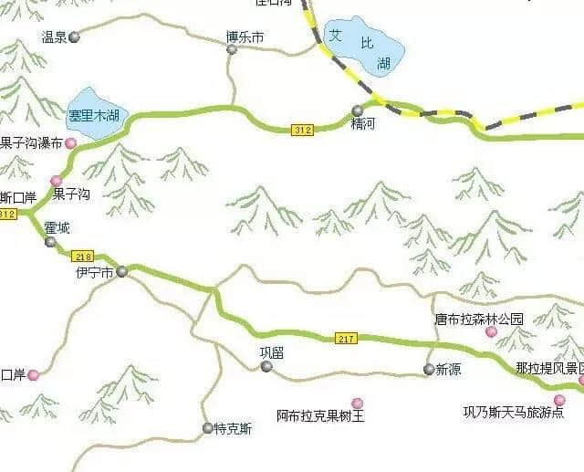 新疆旅游地图简图