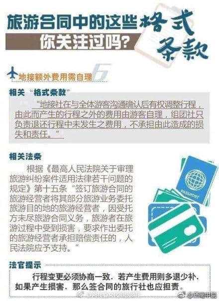 你要外出旅游吗？旅游合同中的这些“格式条款”，你一定要知道！