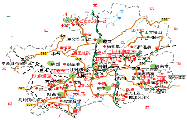 贵州自驾游旅游路线图