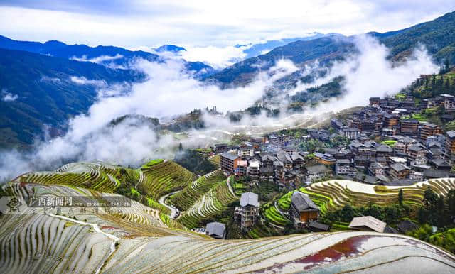 广西龙胜春日梯田景美如画 当地农民通过发展乡村旅游脱贫致富