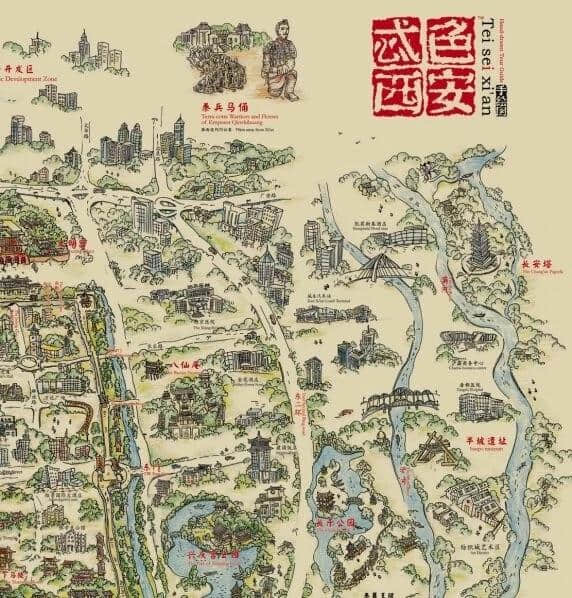 西安，有多忒色？看这张地图就知道