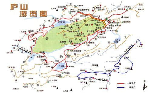 庐山风景区旅游导览地图