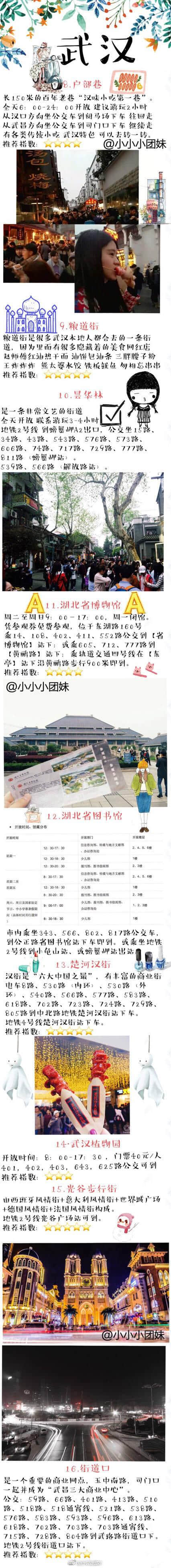 一个在武汉上大学的妹子给大家总结的武汉旅游攻略