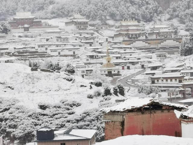 今天立夏第三天，金色大漠摄影团在郎木寺奇遇大雪，极美