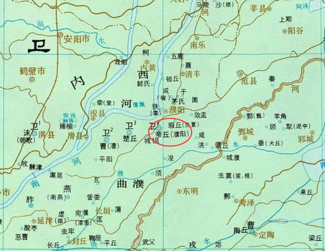 河南省濮阳市，春秋时称帝丘，中国优秀旅游城市、全国文明城市等