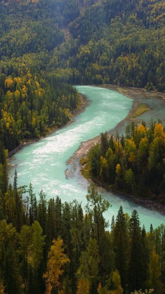 新疆是个好地方，喀纳斯湖最受欢迎的景点月亮湾